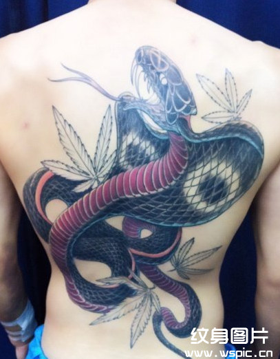 蛇满背纹身图案大全图片