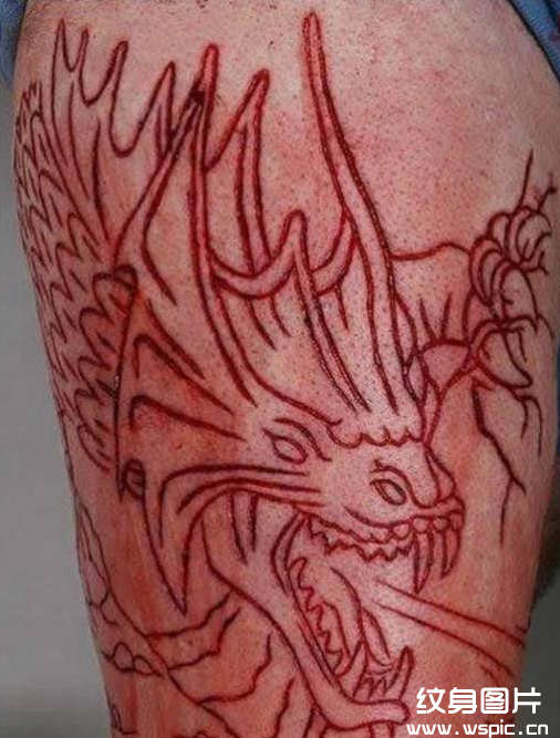血麒麟纹身图案