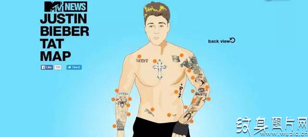 Justin Bieber纹身狂人，细数身上究竟有多少纹身