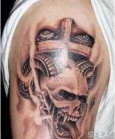 骷髅头纹身，死亡和重生的双重象征