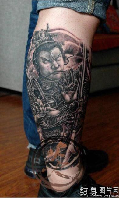 二郎神纹身图案欣赏，各部位的杨戬纹身  