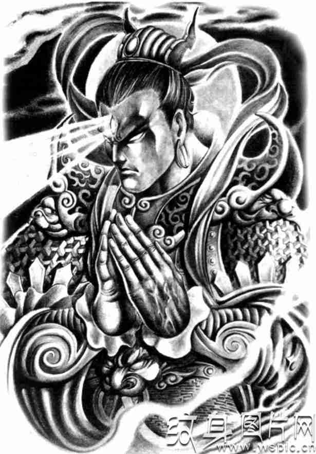 傅海林二郎神纹身手稿及作品，顶级纹身艺术家作品欣赏
