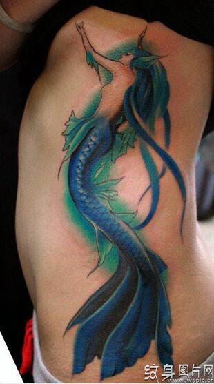 美人鱼纹身图案，古希腊传说中的鱼怪