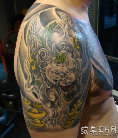 手臂貔貅纹身图案欣赏，中国最古老的纹身吉祥物