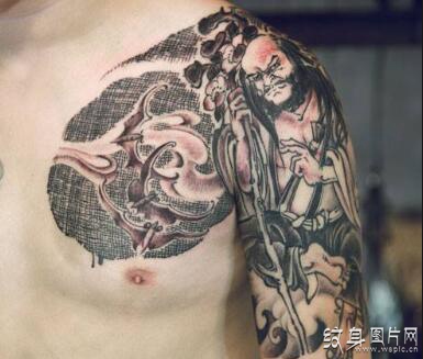 流行于亚洲的肩甲纹身，半甲纹身图案及手稿欣赏