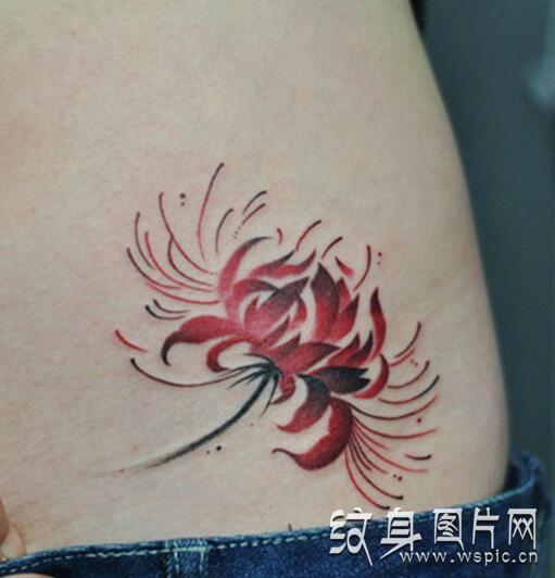 彼岸花纹身图案欣赏，盛开在冥界的血色之花