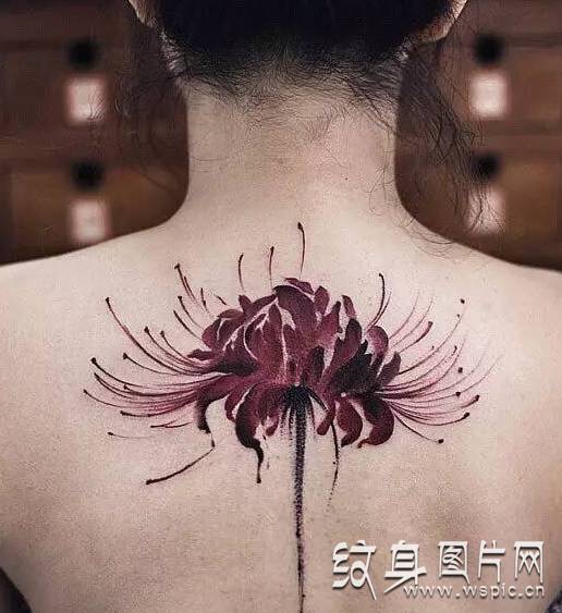 彼岸花纹身图案欣赏，盛开在冥界的血色之花