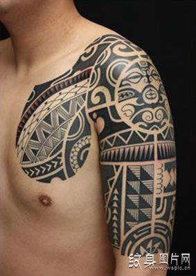 半甲纹身图案欣赏，东西方不同文化下的纹身产物