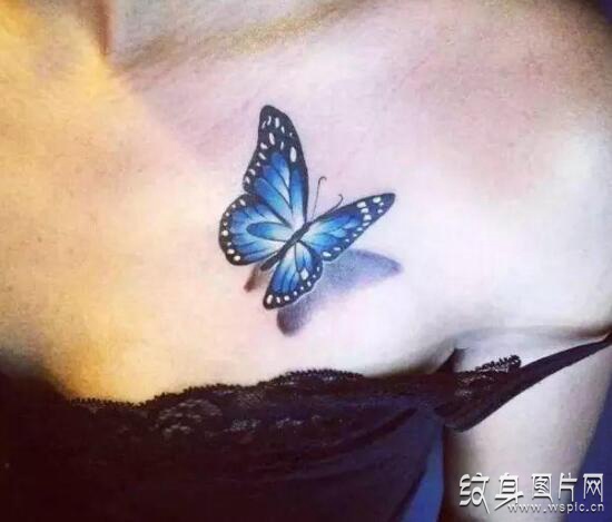 个性蝴蝶纹身图案，做自由美丽的女人