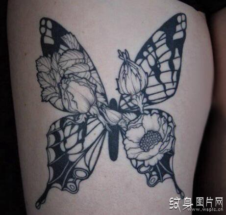 个性蝴蝶纹身图案，做自由美丽的女人
