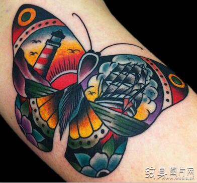 蝴蝶纹身图案欣赏，爱情与自由的象征