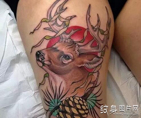鹿头纹身图案欣赏，中国福文化的精髓所在