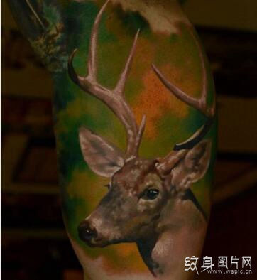 鹿头纹身图案欣赏，中国福文化的精髓所在