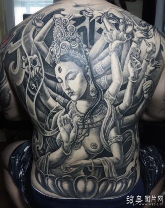 佛教中的大慈悲代表，千手观音纹身图案欣赏