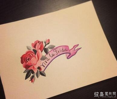 玫瑰花纹身手稿精选，精致且女人味十足