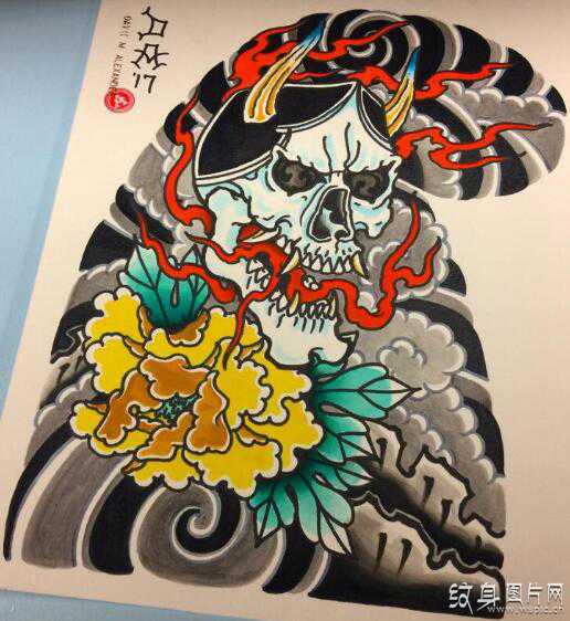 日式经典半甲纹身手稿，顶级纹身艺术家巅峰之作