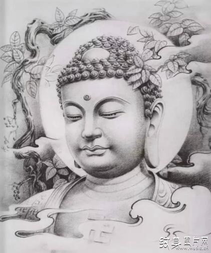 佛头纹身手稿欣赏，东方宗教中的经典素材