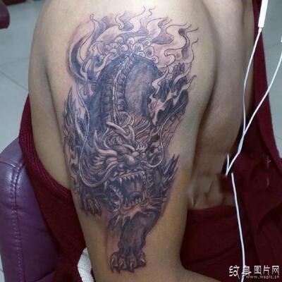 麒麟臂纹身图案欣赏，威武霸气又招财的四大瑞兽之一