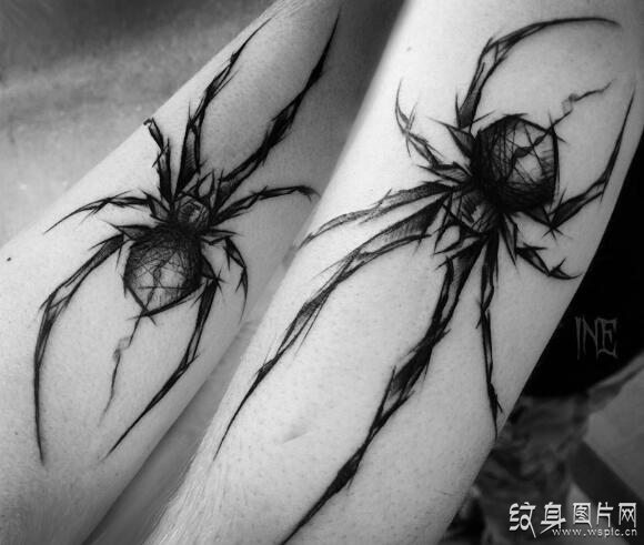 噩梦的产物，个性十足的非主流蜘蛛纹身图案