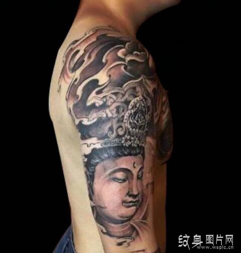 文殊菩萨纹身图案欣赏，乃大智大慧的法王子