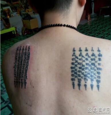 泰国五条经文纹身及手稿欣赏，最具代表性的泰国纹身