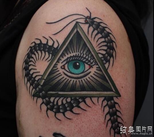 最流行的手臂纹身设计，三角眼纹身图案欣赏