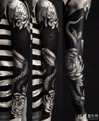  霸气酷炫的纹身全覆盖，黑臂纹身图案欣赏