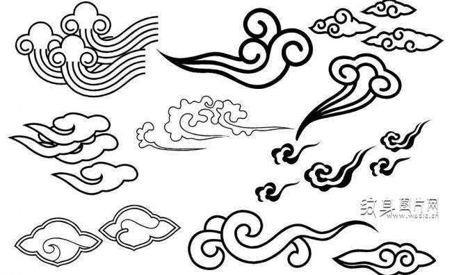 手臂祥云纹身图案及手稿欣赏，经典中国风纹身设计风格