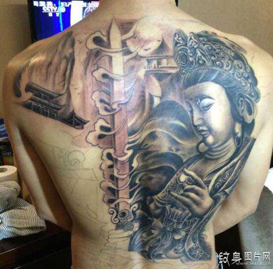 虚空藏菩萨纹身图案欣赏，生肖牛与虎的守护神