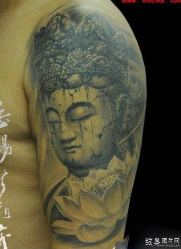 虚空藏菩萨纹身图案欣赏，生肖牛与虎的守护神