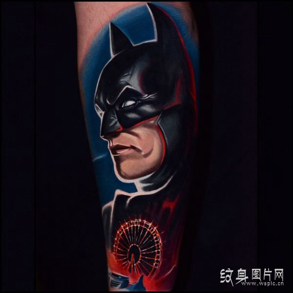 动漫电影中的超级英雄，炫酷蝙蝠侠纹身图案欣赏