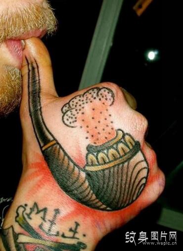 手臂烟斗纹身图案欣赏，炫酷搞笑的纹身设计