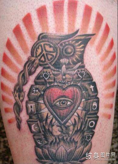 男性手雷纹身图案欣赏，令人胆战心惊的纹身设计