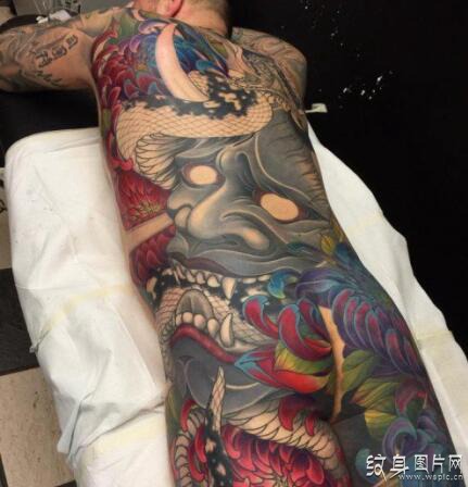 青面獠牙纹身图案欣赏，来自日本的恶灵般若纹身