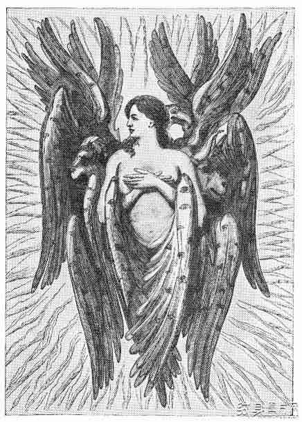 六翼天使纹身图案及手稿，充满宗教元素的炽天使设计