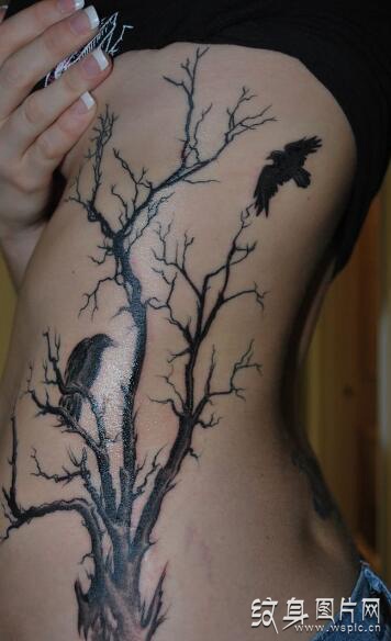 枯树纹身图案及手稿欣赏，顽强生命力的象征