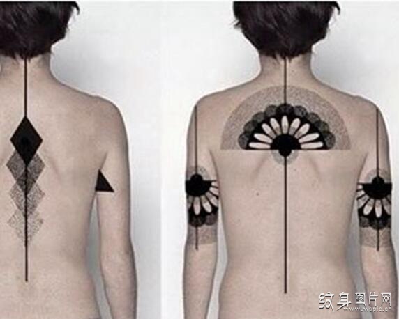 个性扇形纹身图案欣赏 新式纹身设计风格