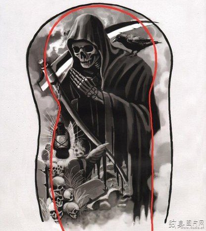 死神镰刀纹身图案 来自古希腊的神秘传说