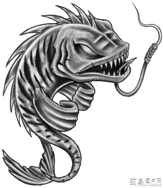 食人鱼纹身图案及手稿 来自南美大陆的神奇之鱼