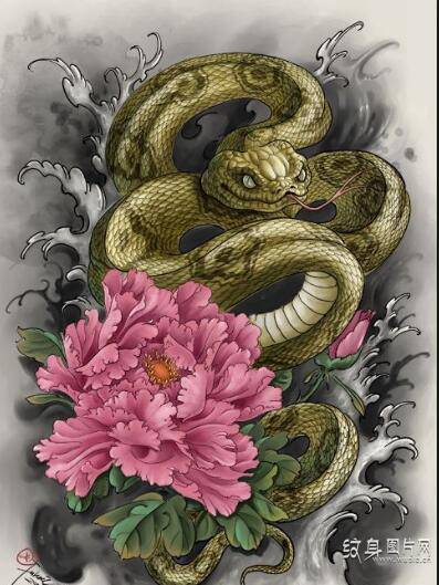 最恐怖的蛇纹身设计 蟒蛇纹身图案及手稿欣赏