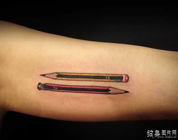简约铅笔纹身图案 低调朴实的设计风格