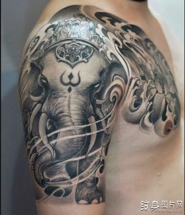 六牙白象纹身图案及寓意 佛教中一切菩萨的化身