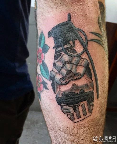 男性手雷纹身图案欣赏 与众不同的炸弹图案