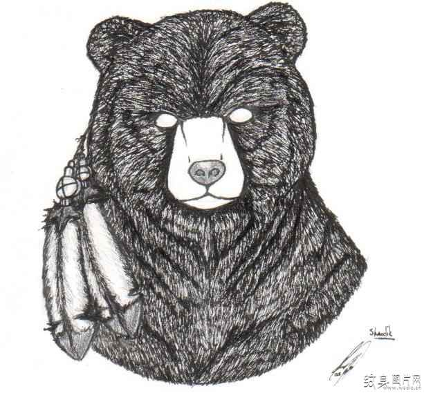 黑熊纹身图案欣赏 彰显男性霸气的一面
