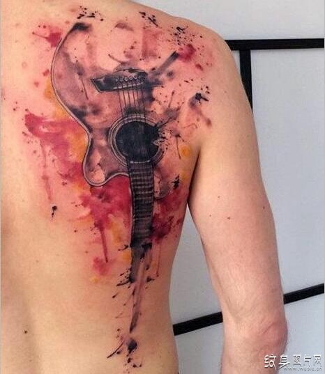 吉他纹身图案欣赏 音乐与艺术的完美融合