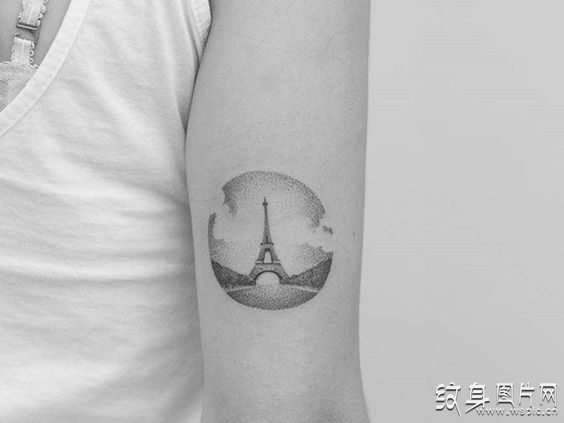 埃菲尔铁塔纹身图案 简约可爱的小清新设计