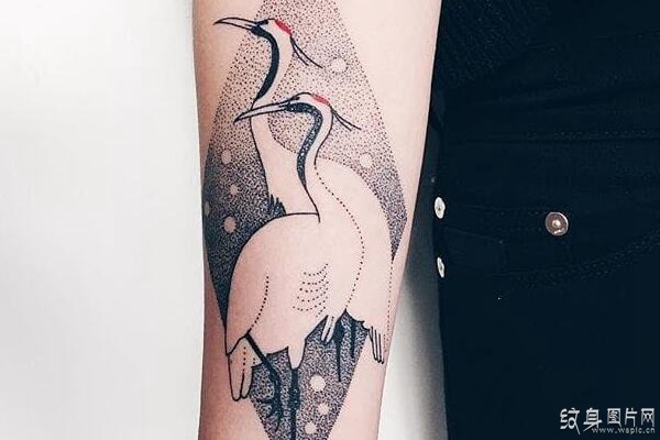 丹顶鹤纹身及手稿 吉祥优雅的一品鸟