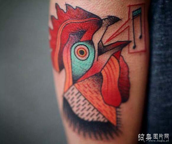 大公鸡纹身及手稿欣赏 传统文化中的五德之禽