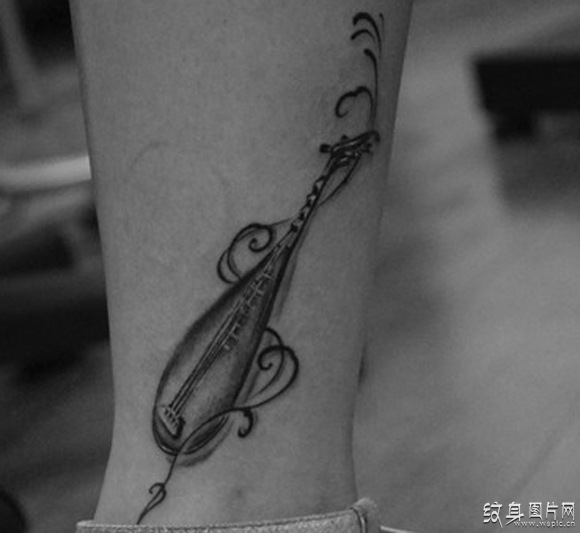 琵琶纹身图案欣赏 中国传统古风纹身设计