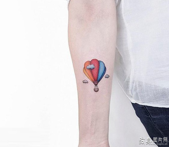 欧美热气球纹身图案 清新可爱的个性化设计